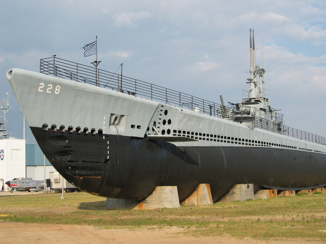 USS Drum SS 228 conservado en el Museo del Parque Memorial en Mobile, Alabama, EE.UU.