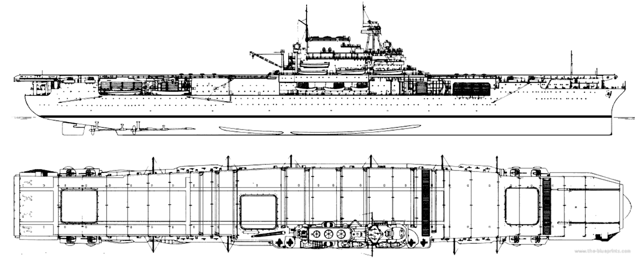 Esquema del USS Yorktown CV-5