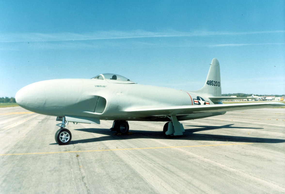 Lockheed P-80A con número de Serie 44-85123 conservado en el Air Force Flight Test Museum at Edwards Air Force Base en California