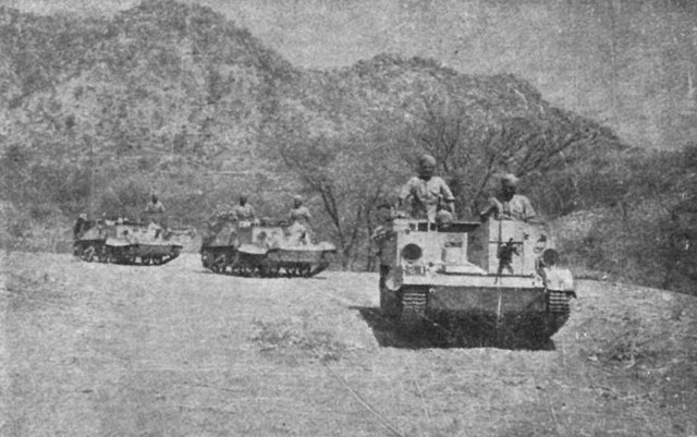 Bren Carriers del batallón Sikh en Cheren
