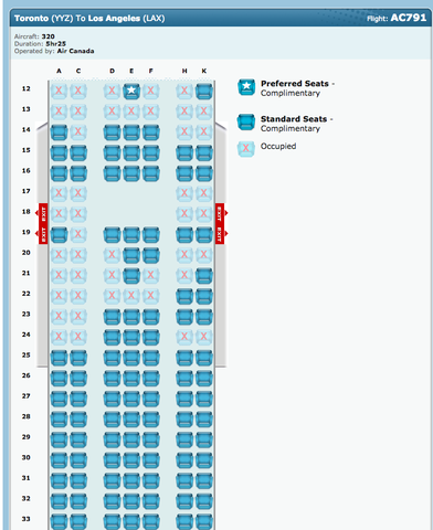 Air Canada Flight 877 Seating Chart